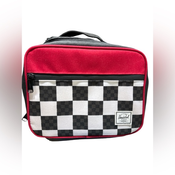 Herschel Supply Company Red and Black Checkered kids lunch Bag - Picture 1 of 6